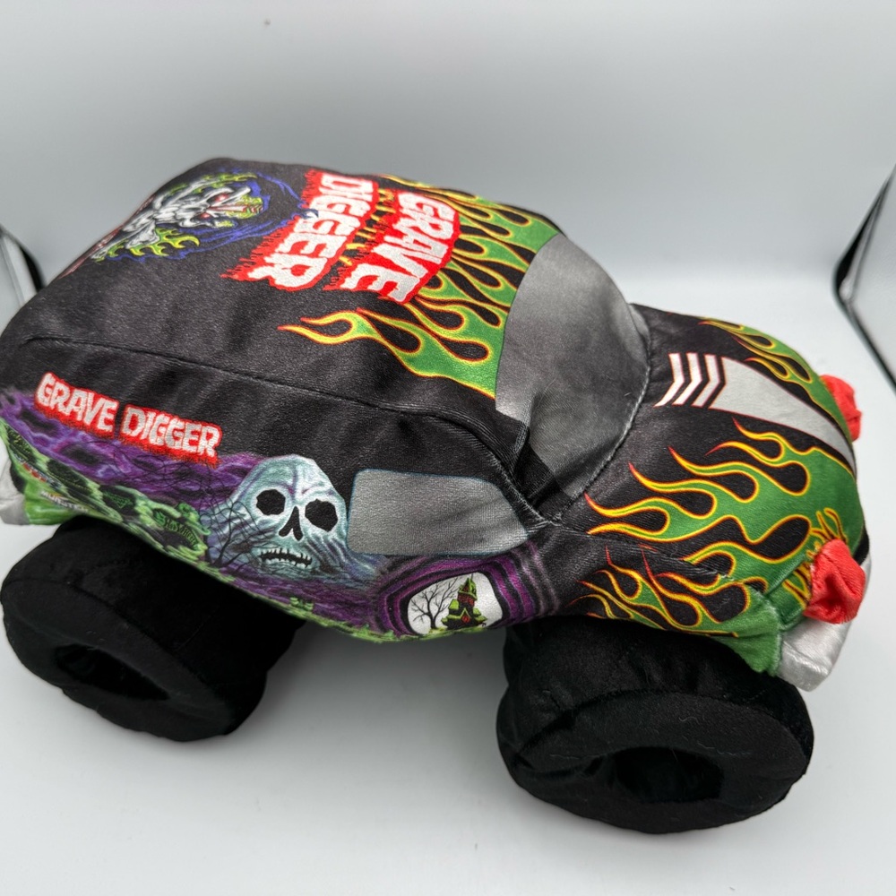 Monster Truck Plush Pillow Toy - Black and Green